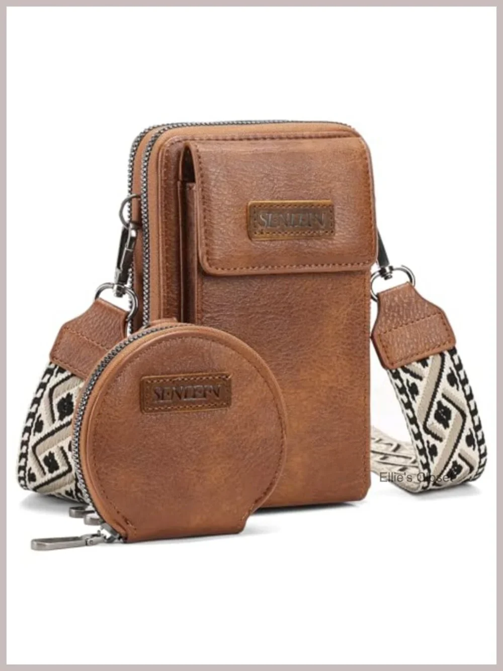 Vegan Leather Small Crossbody Phone Purse with Adjustable Strap